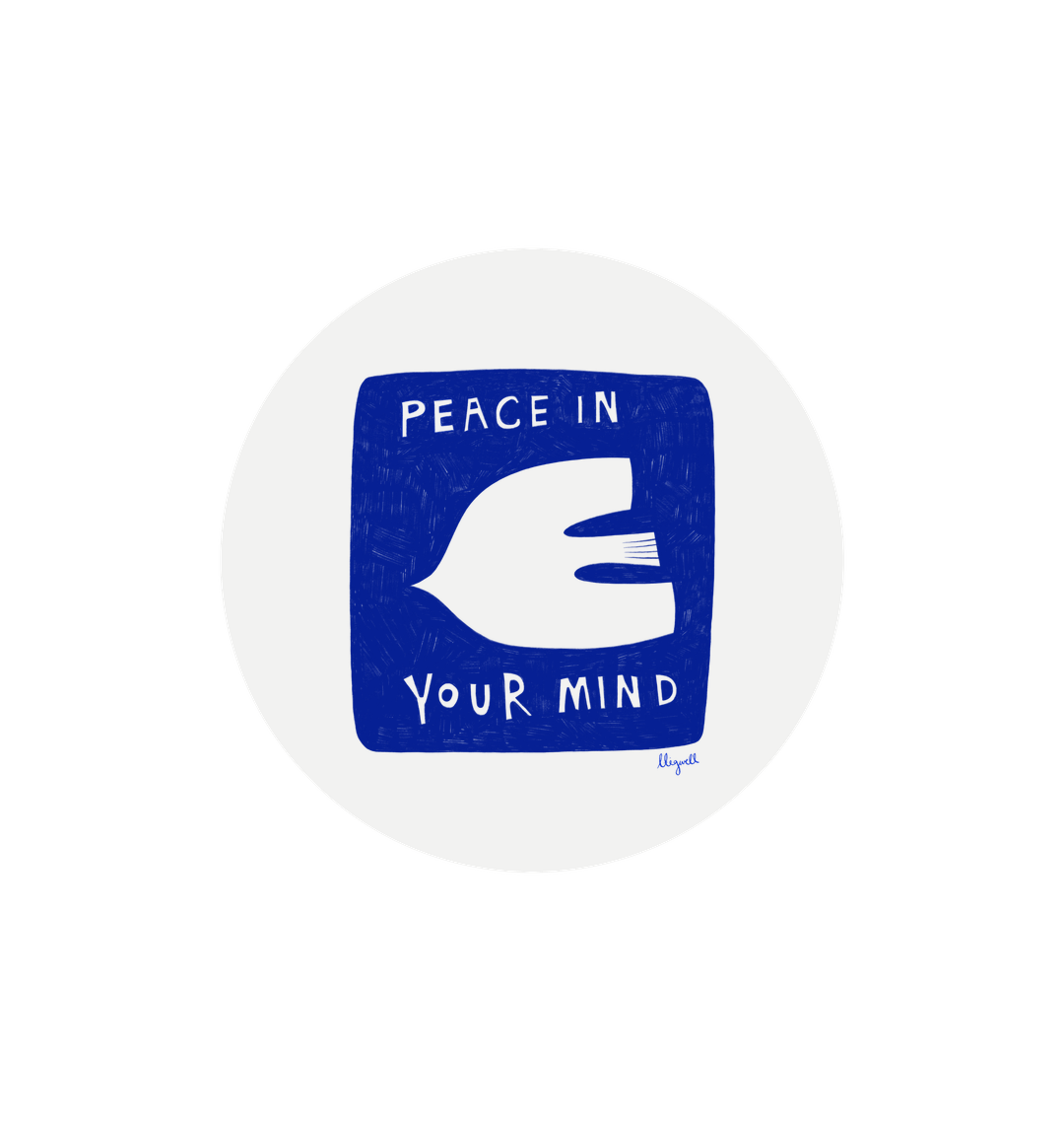 White Printed Circle Sticker