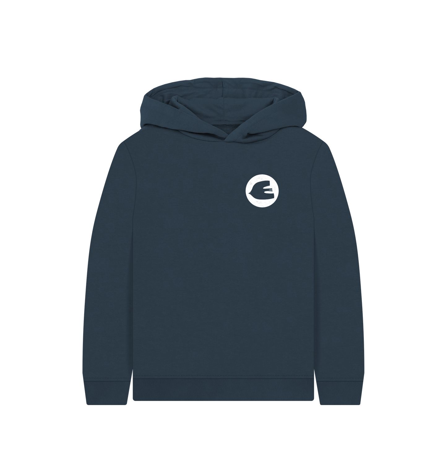 Navy Blue Printed Kids Hoodie Front