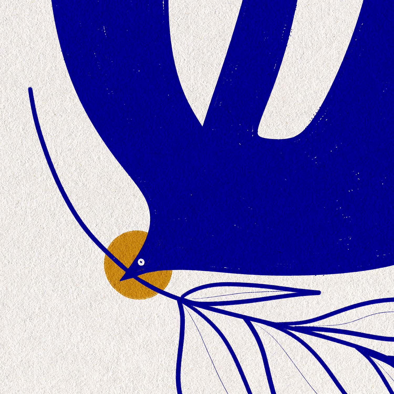 Dove descending carrying olive branch