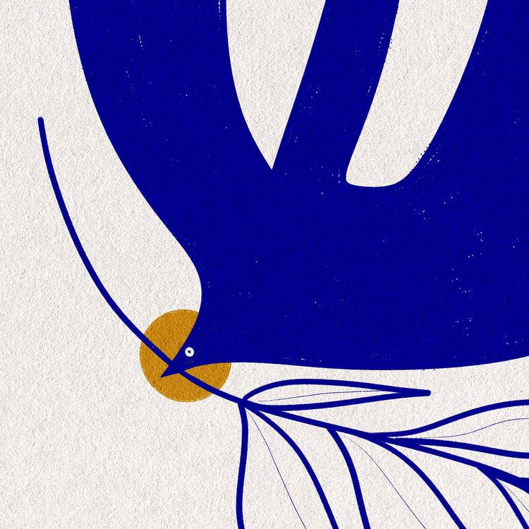 Dove descending carrying olive branch