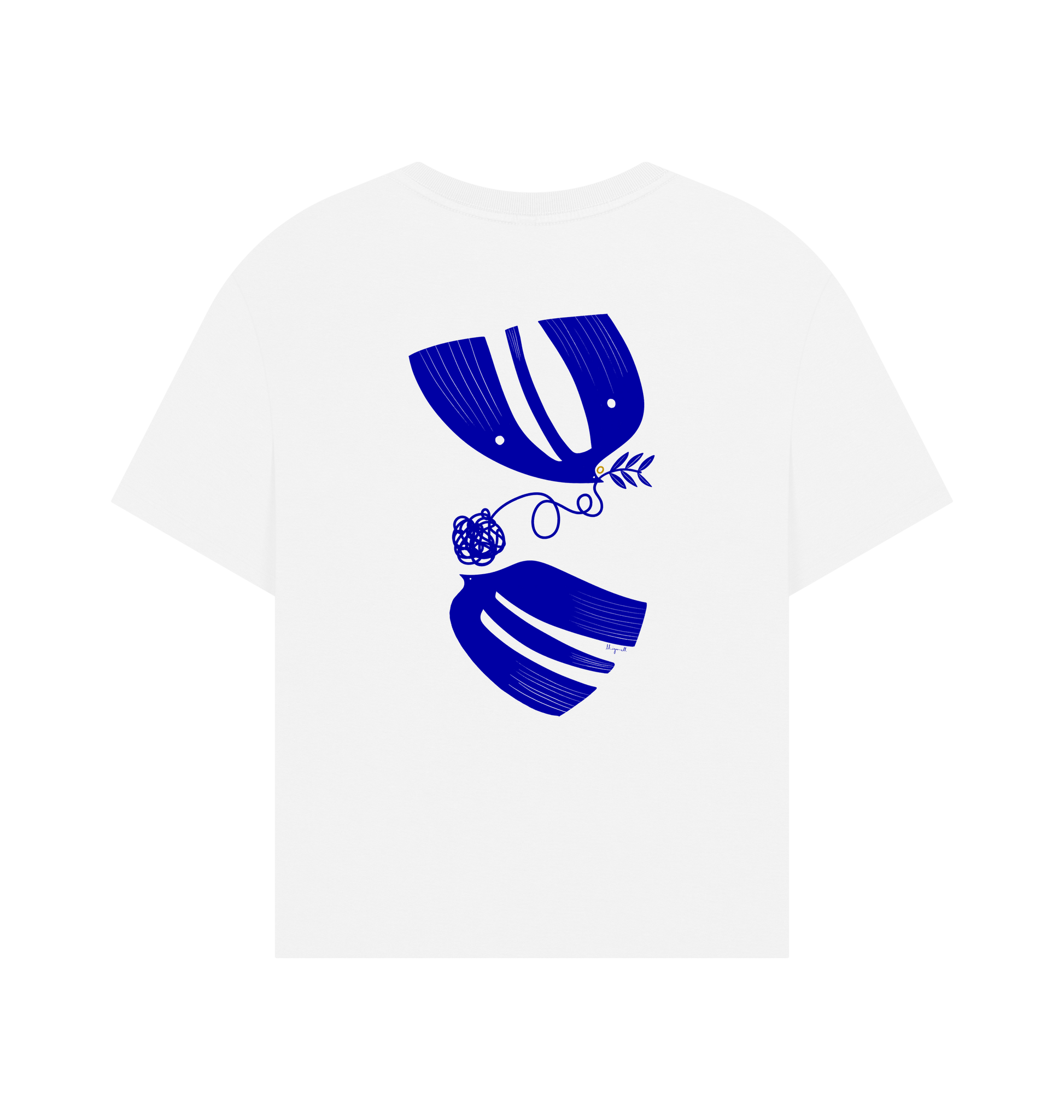 White Printed T-shirt Back
