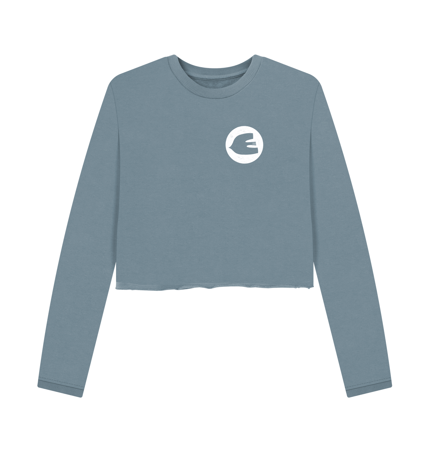 Stone Blue Printed Boxy Jumpers Front