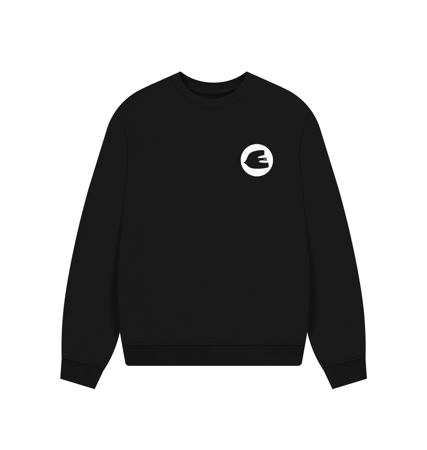 Black Printed Sweater Front