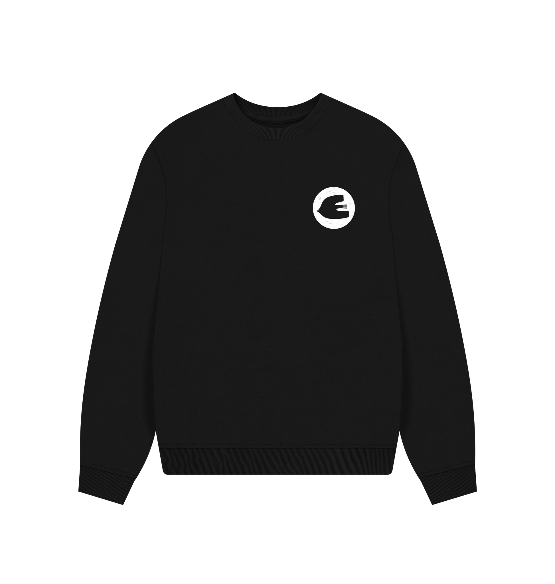 Black Printed Sweater Front