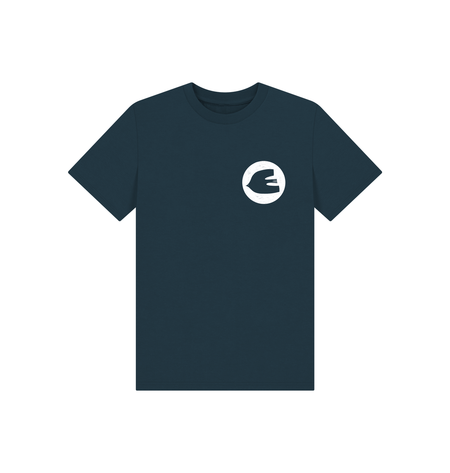 Denim Blue Printed Kids T-Shirt Front