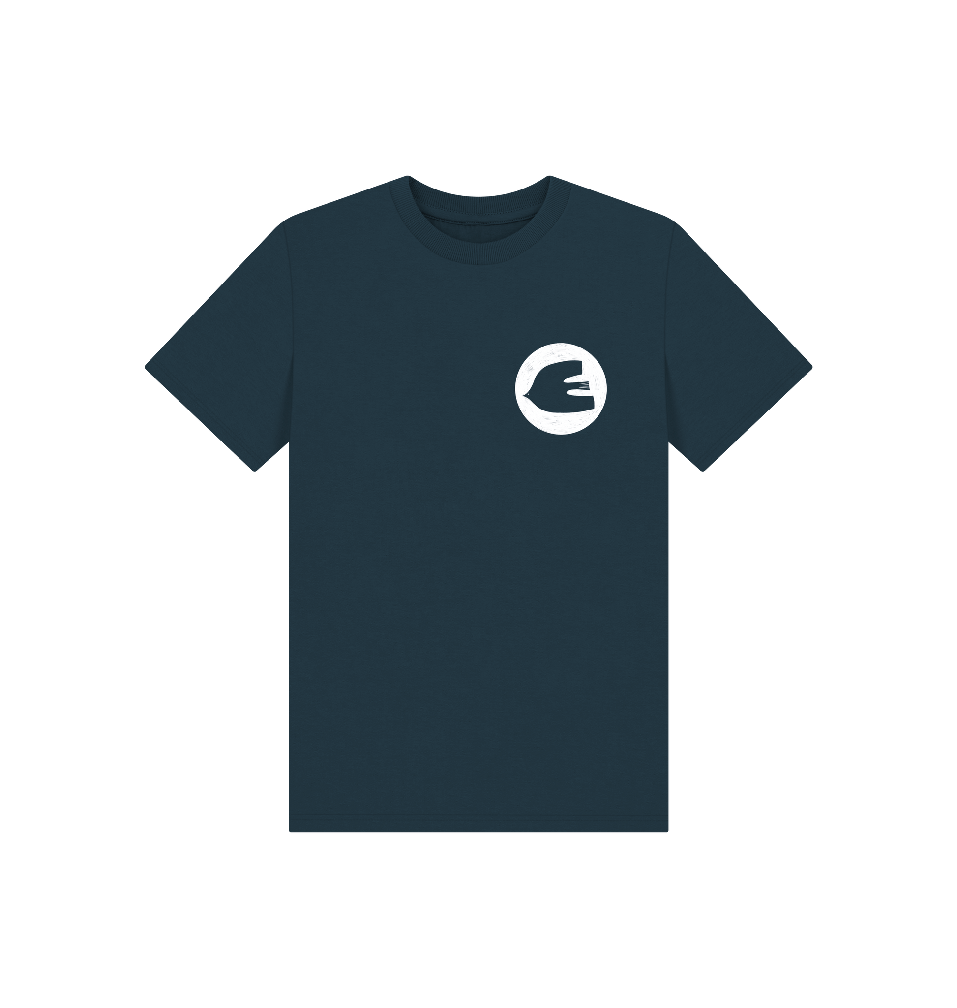 Denim Blue Printed Kids T-Shirt Front