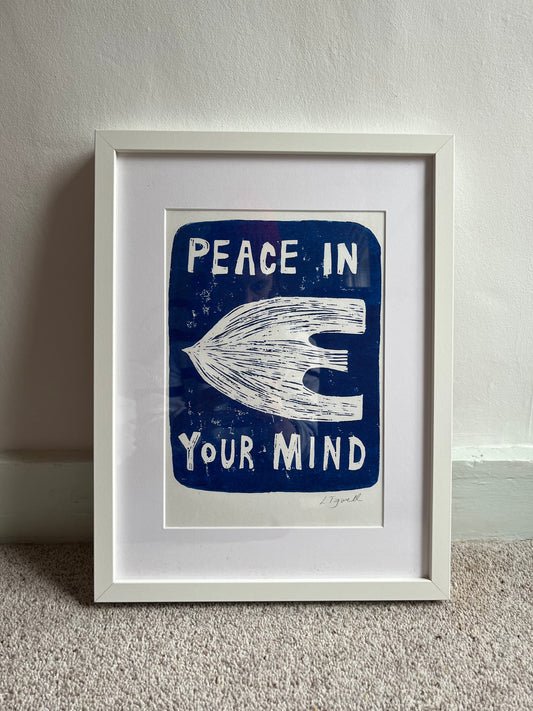 Peace in Your Mind Lino print