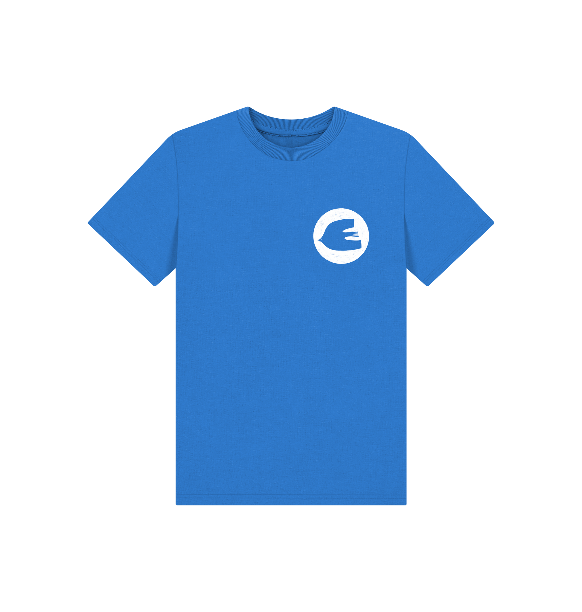Bright Blue Printed Kids T-Shirt Front