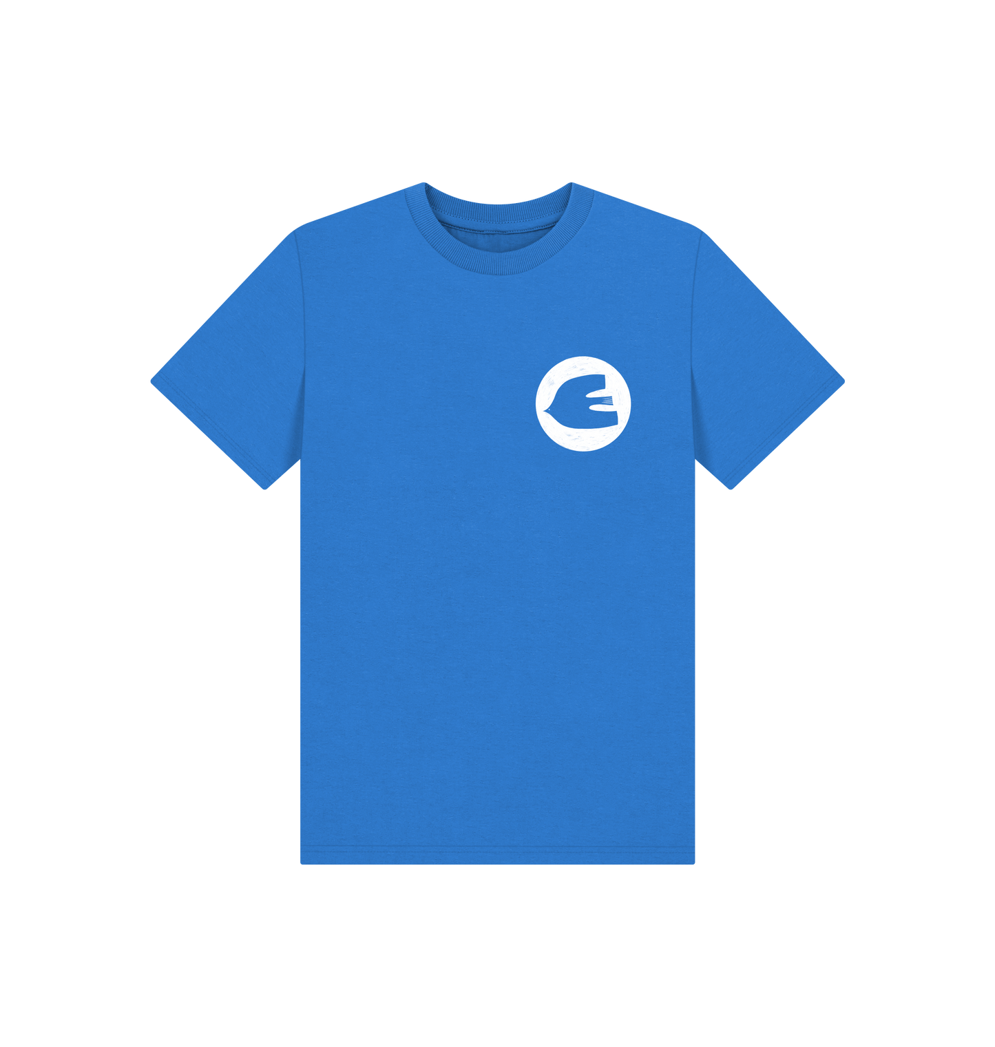 Bright Blue Printed Kids T-Shirt Front