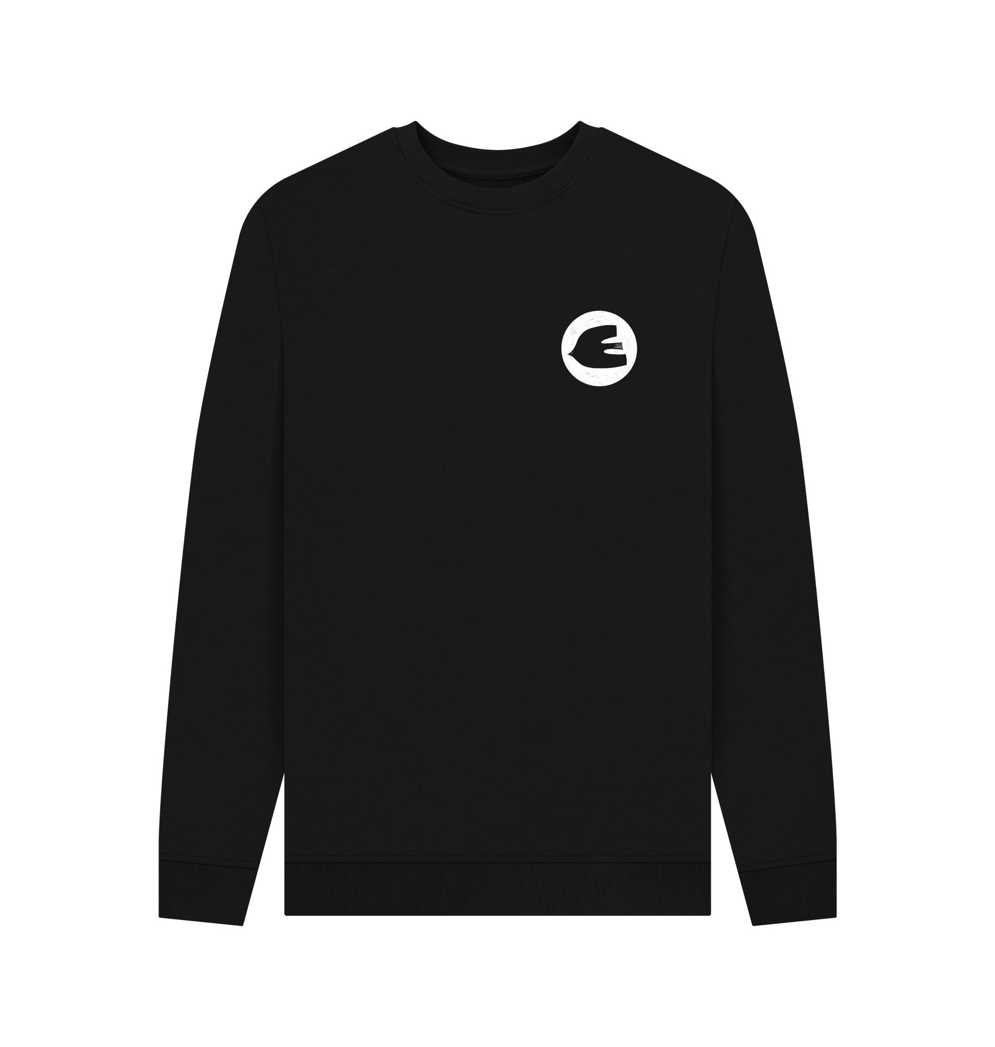 Black Printed Sweater Front