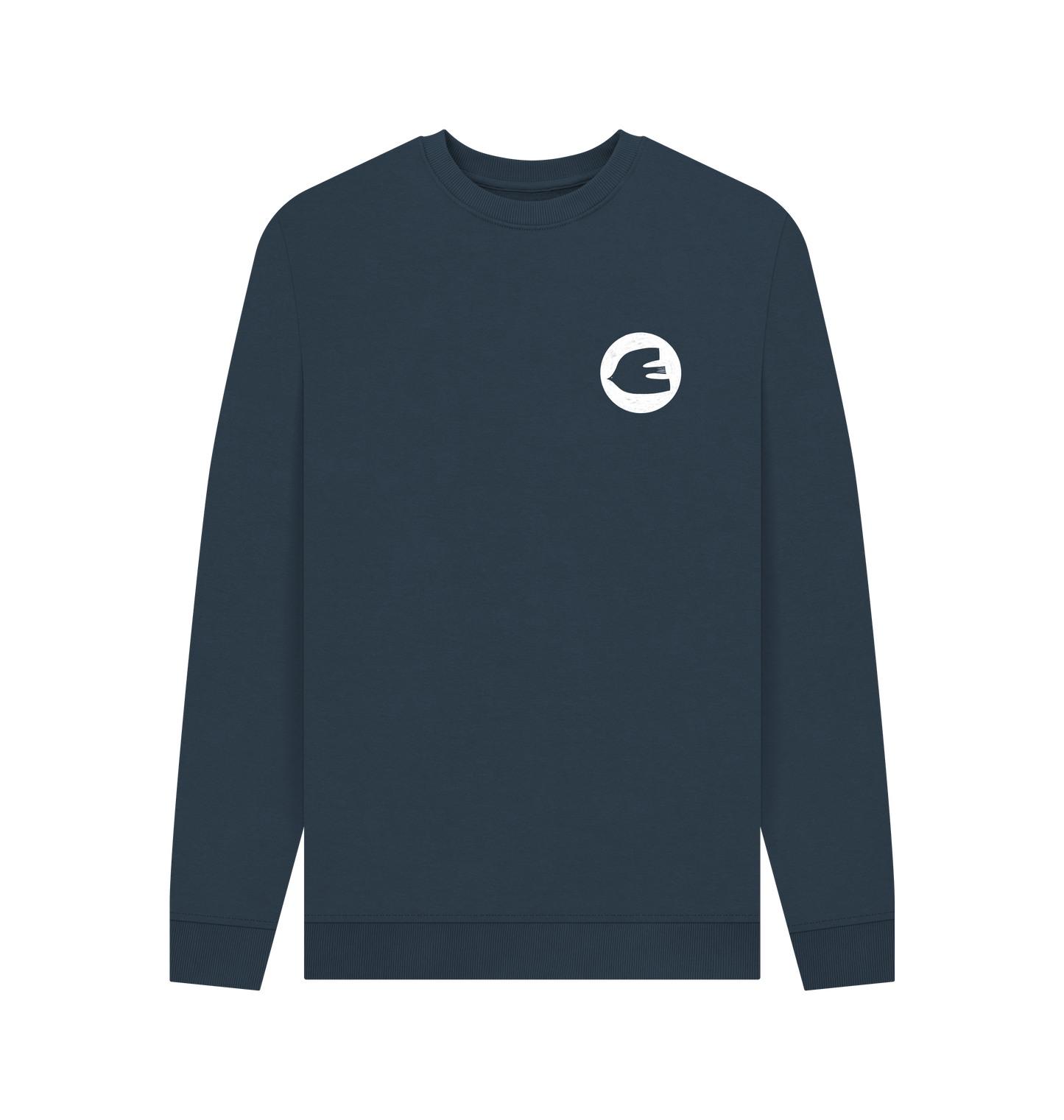 Navy Blue Printed Sweater Front