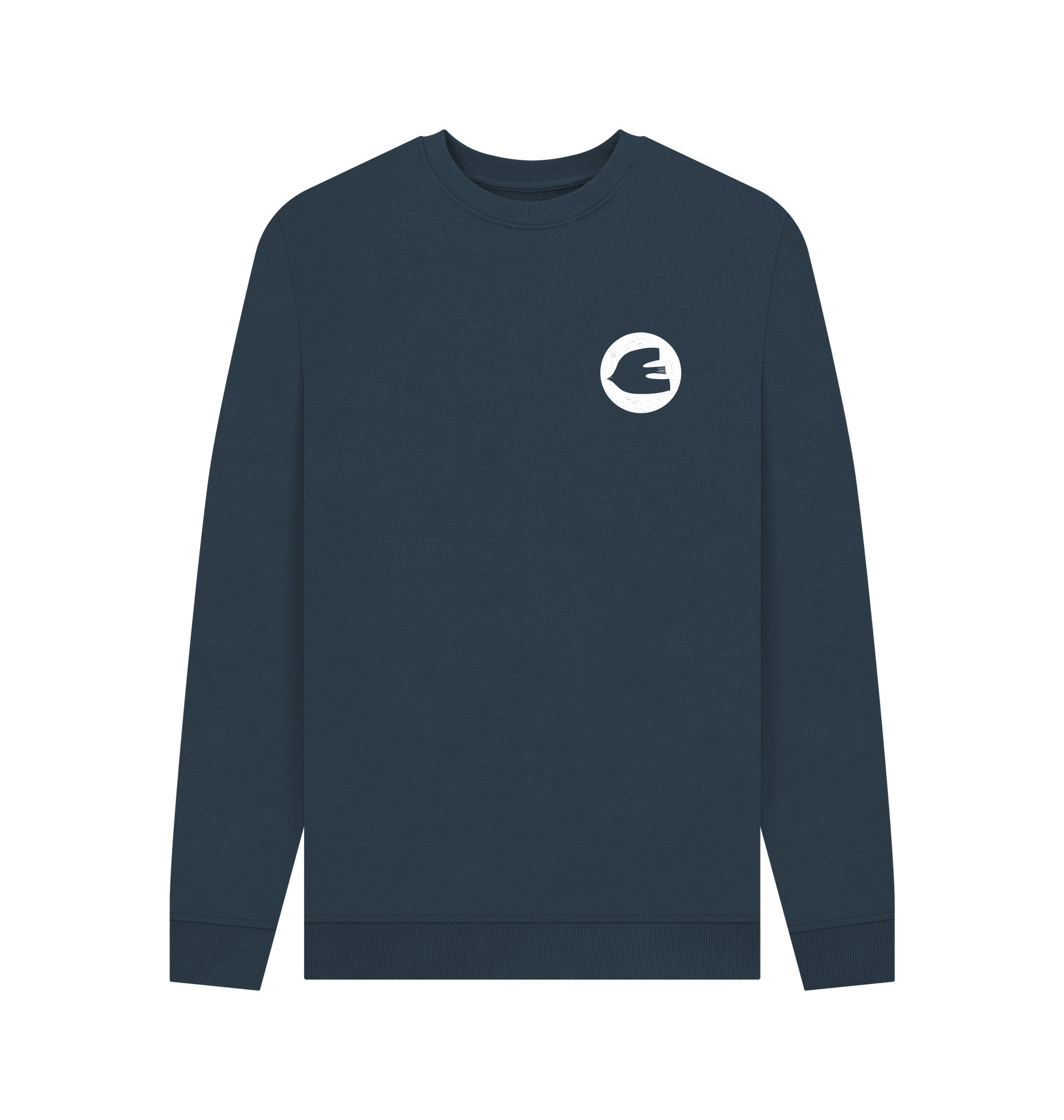 Navy Blue Printed Sweater Front
