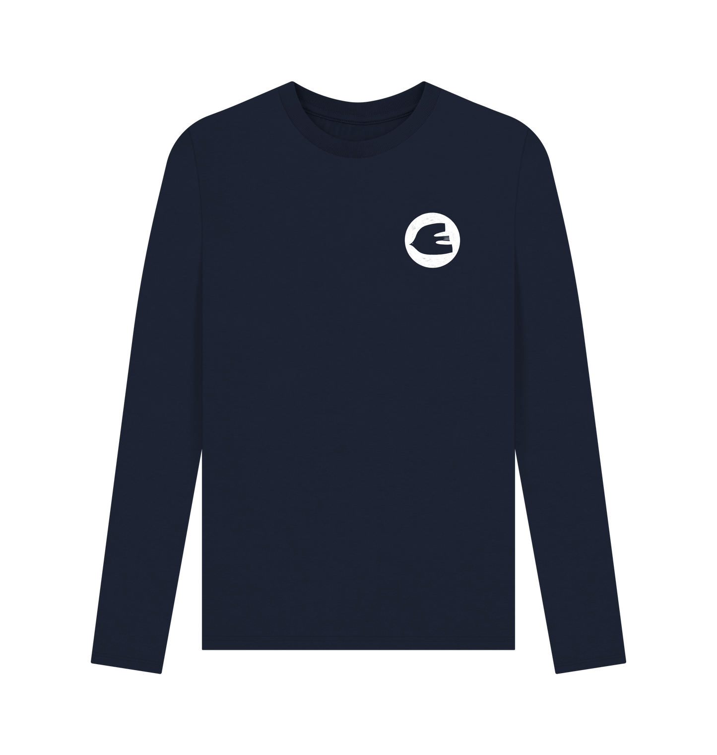 Navy Blue Printed Long Sleeve T Shirt Front