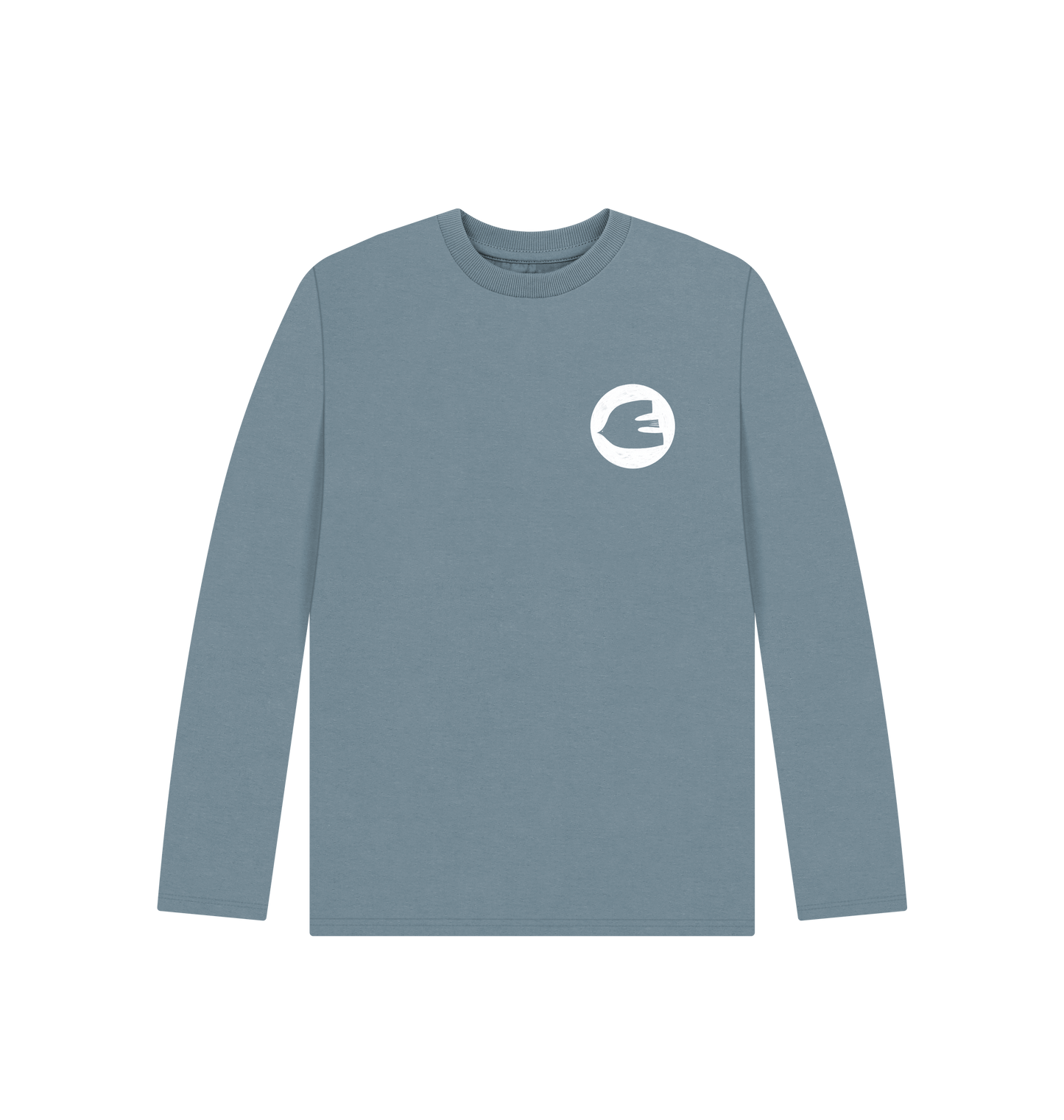 Stone Blue Printed Kids T-Shirt Front