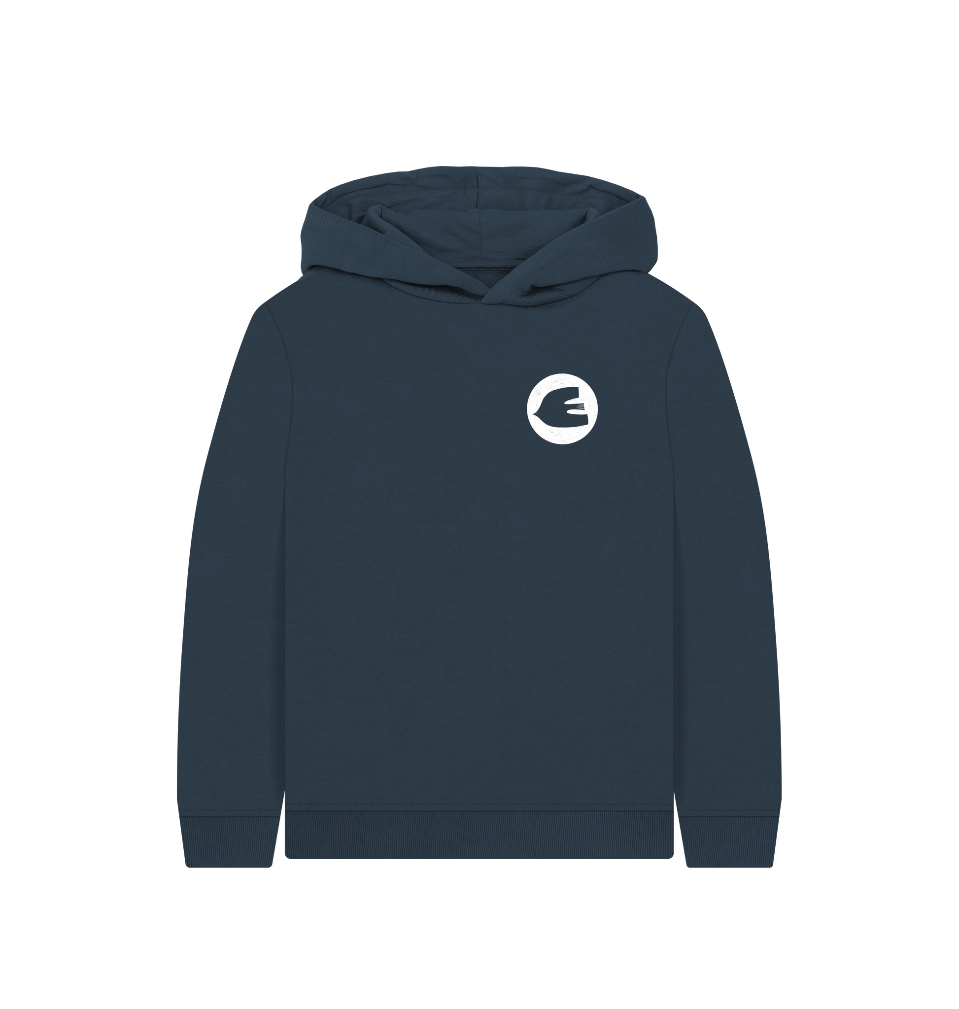 Navy Blue Printed Kids Hoodie Front