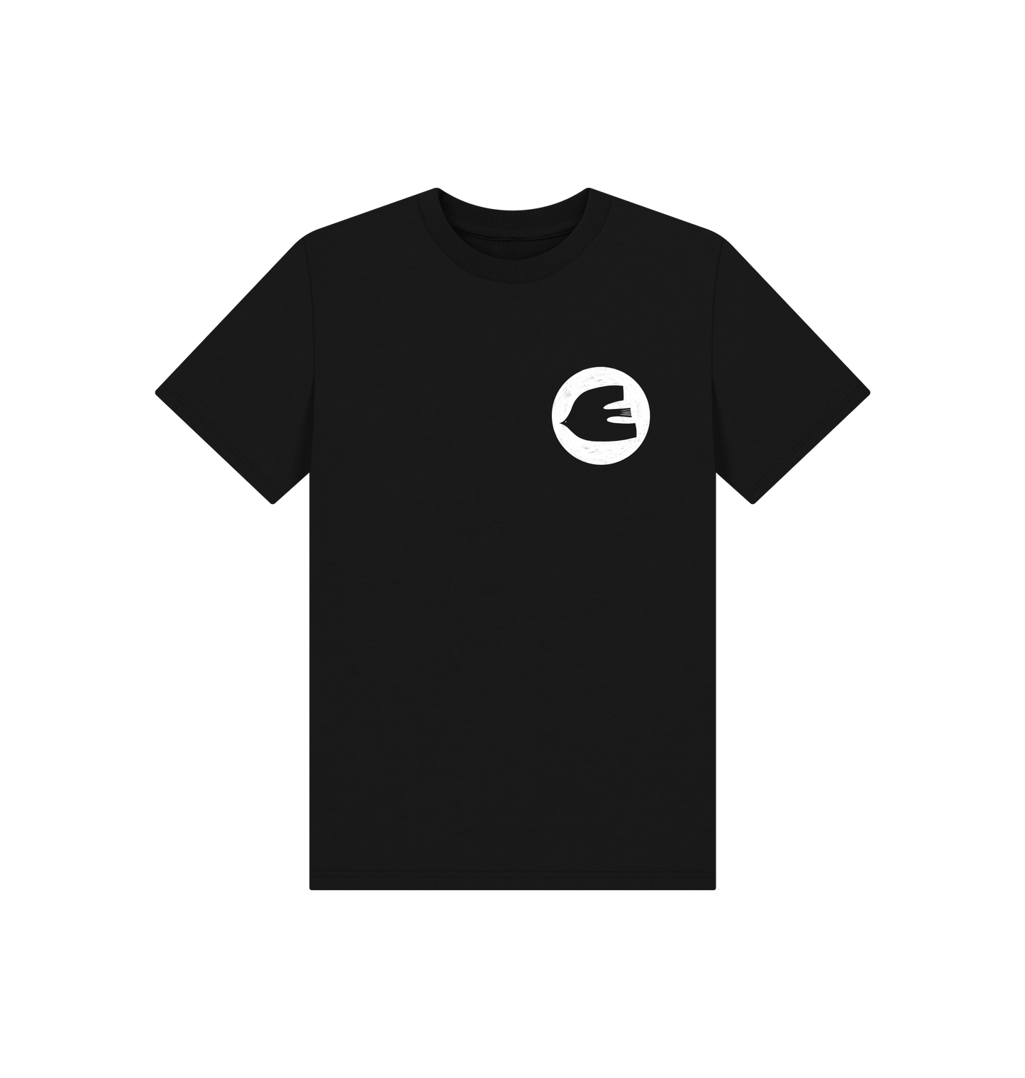 Black Printed Kids T-Shirt Front