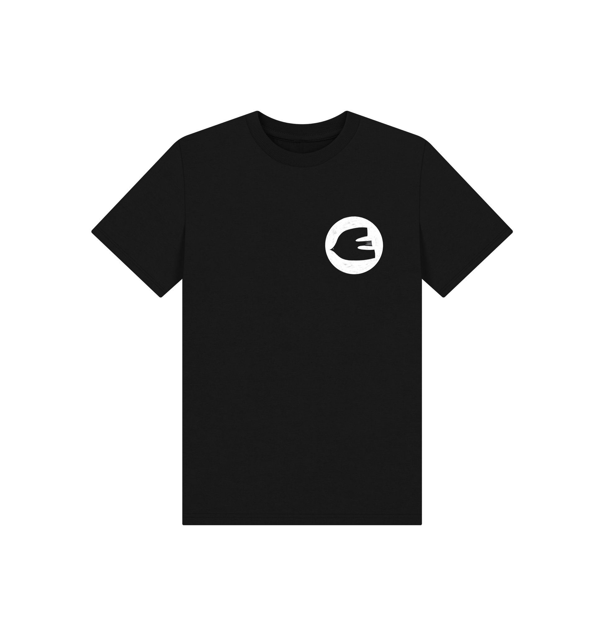 Black Printed Kids T-Shirt Front