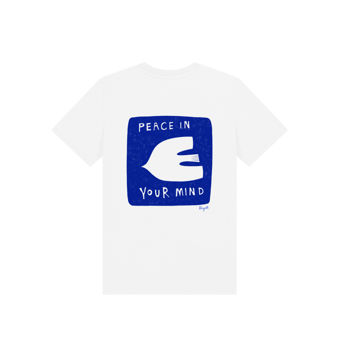 White Printed Kids T-Shirt Back