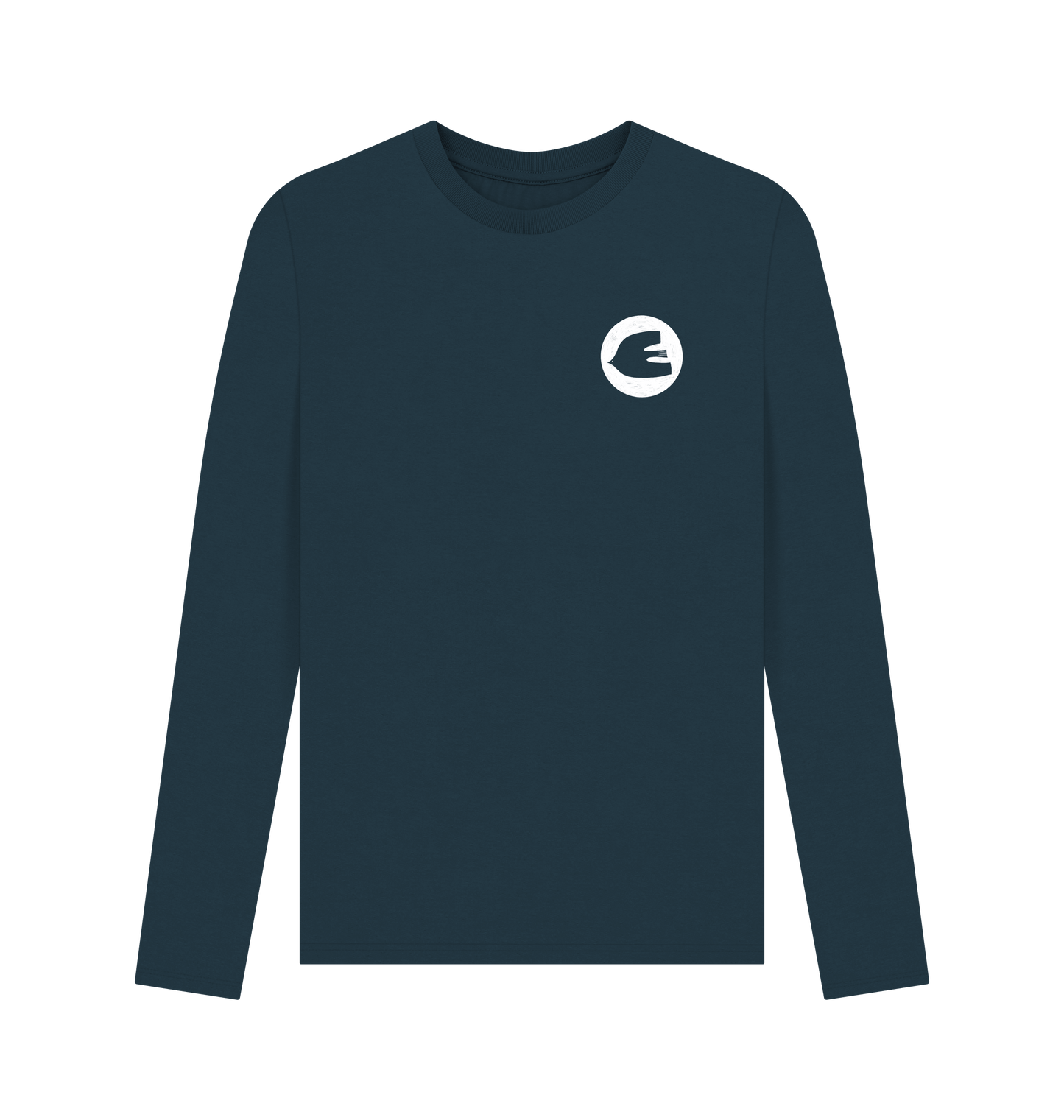 Denim Blue Printed Long Sleeve T Shirt Front