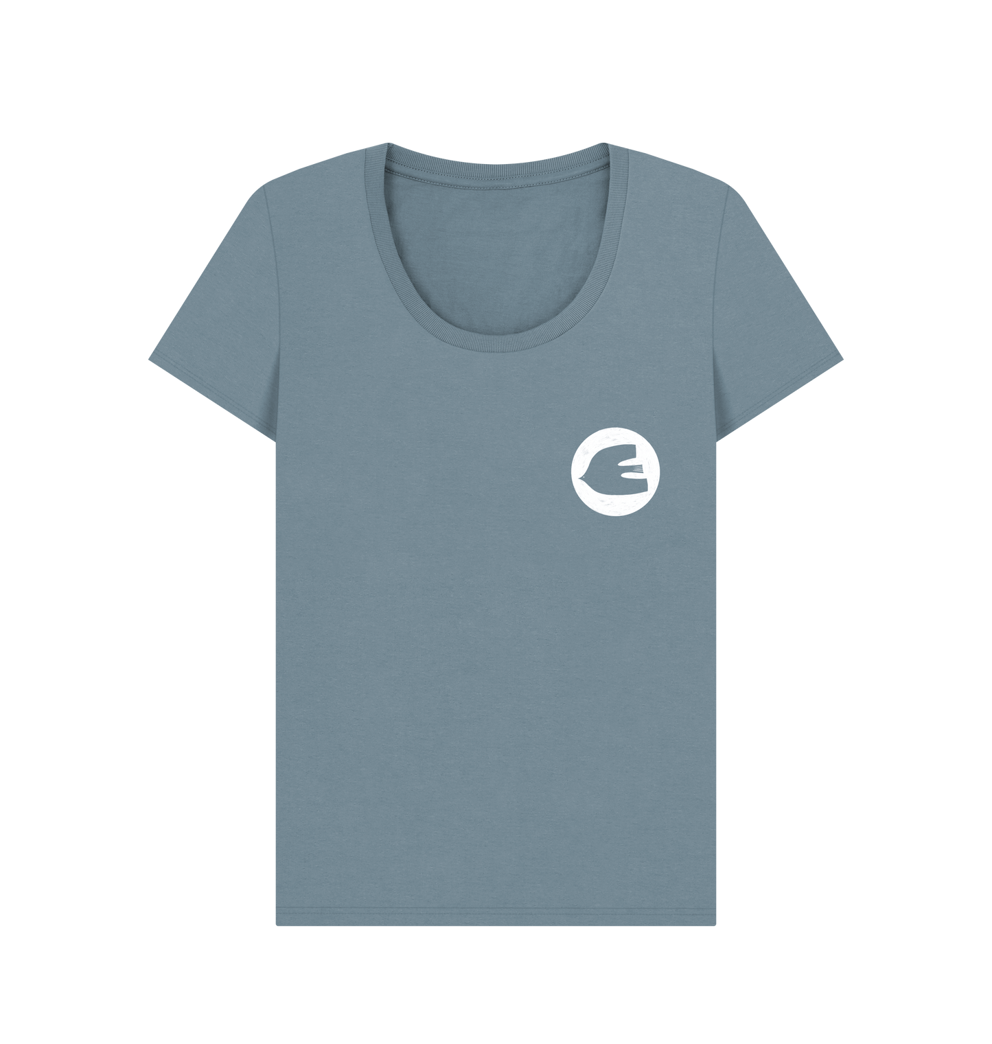 Stone Blue Printed T-shirt Front