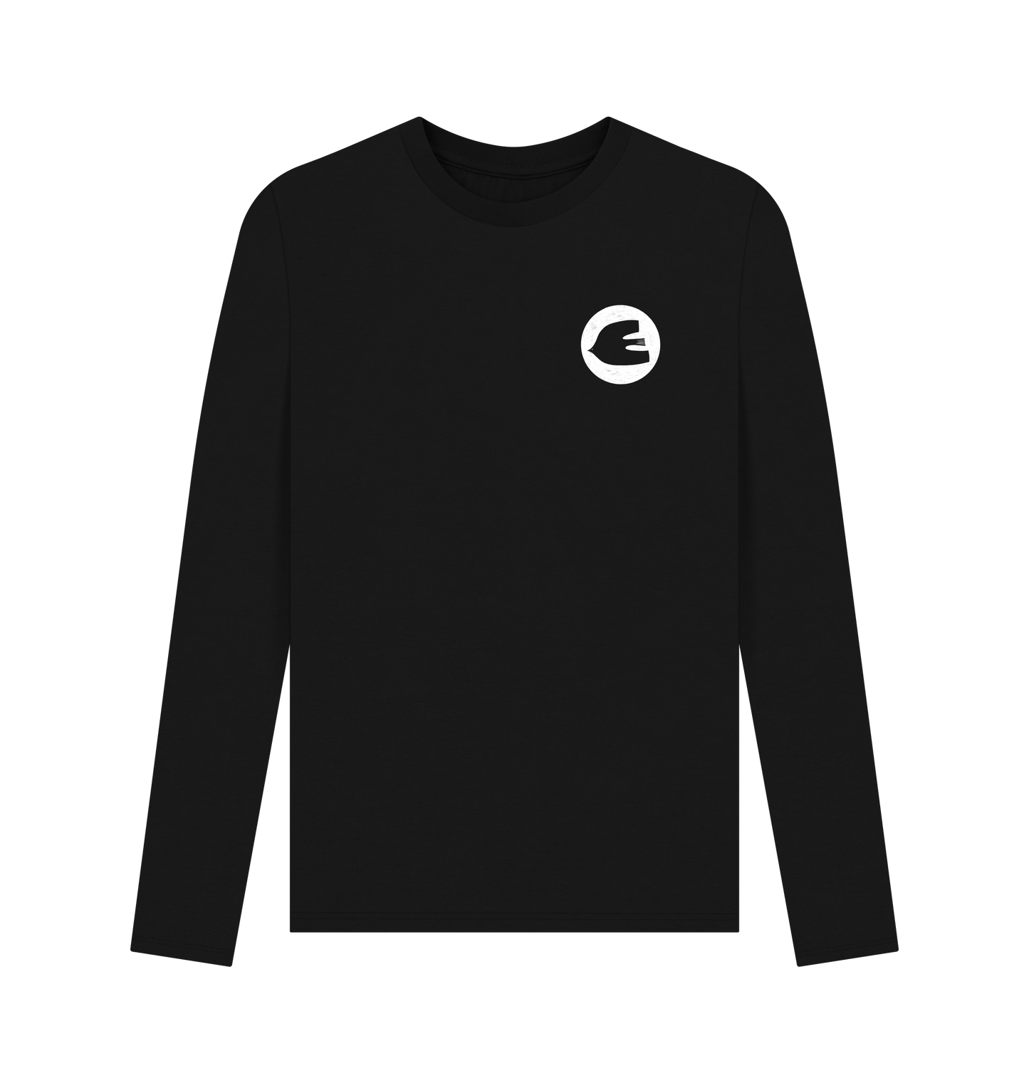 Black Printed Long Sleeve T Shirt Front