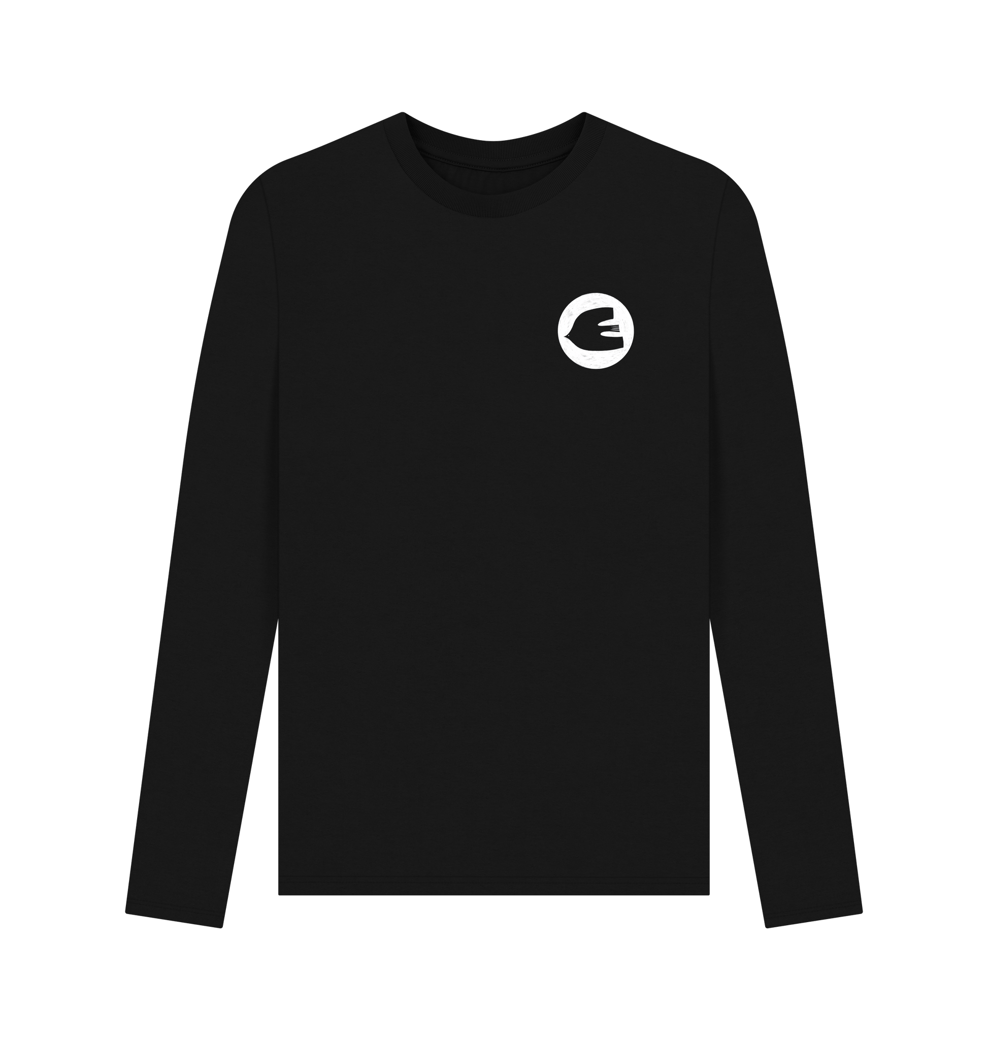 Black Printed Long Sleeve T Shirt Front