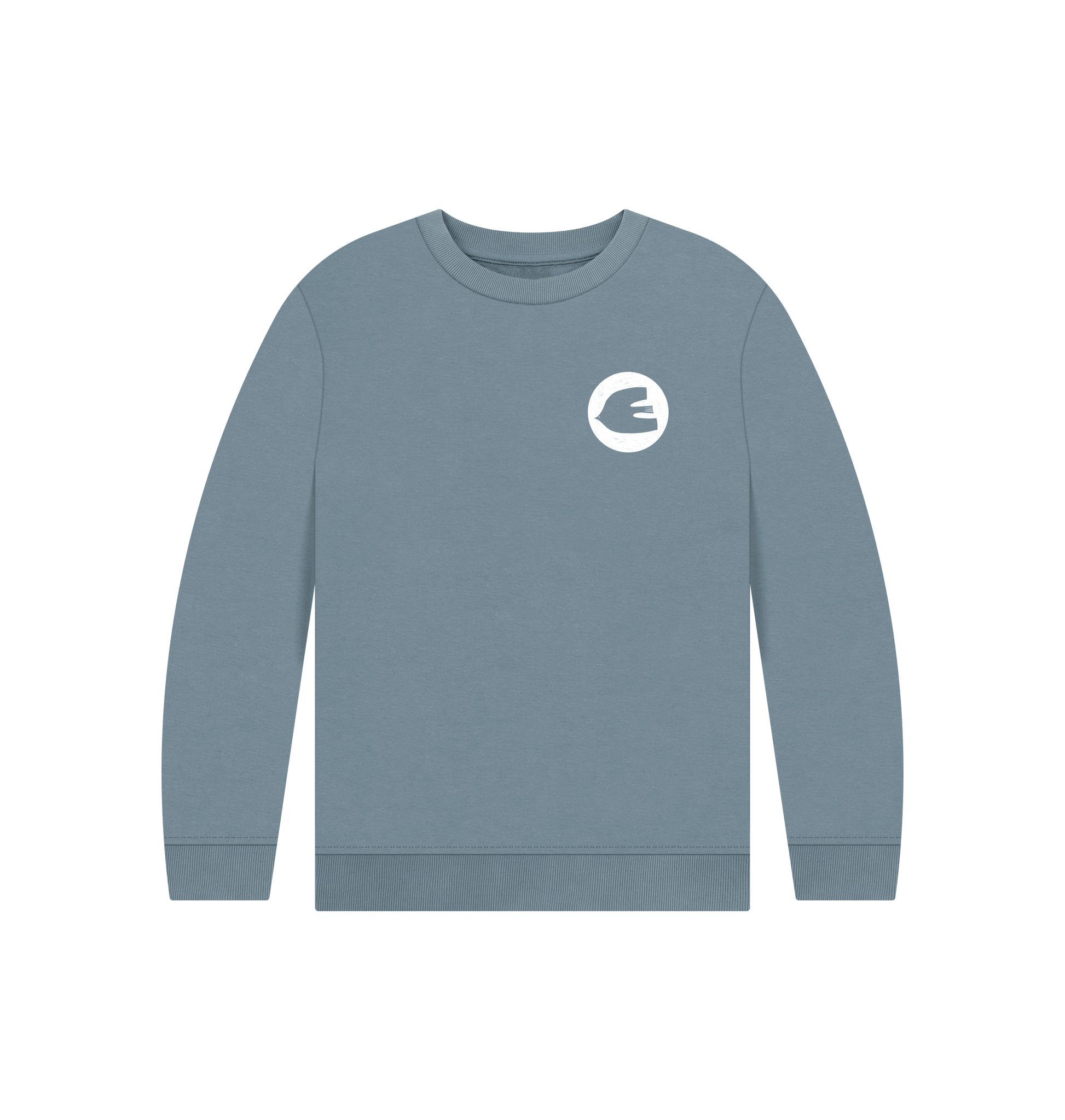 Stone Blue Printed Kids Jumper Front
