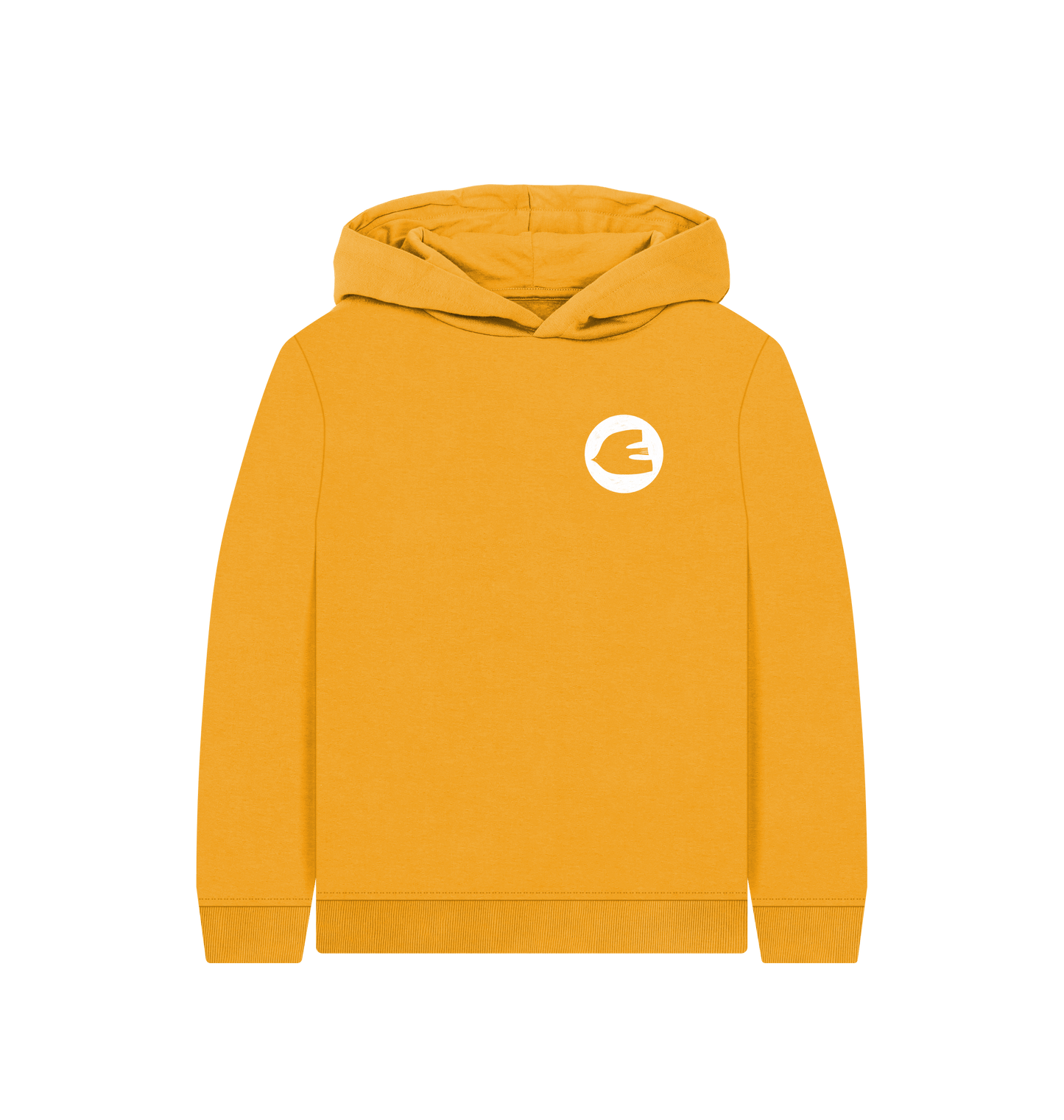 Mustard Printed Kids Hoodie Front