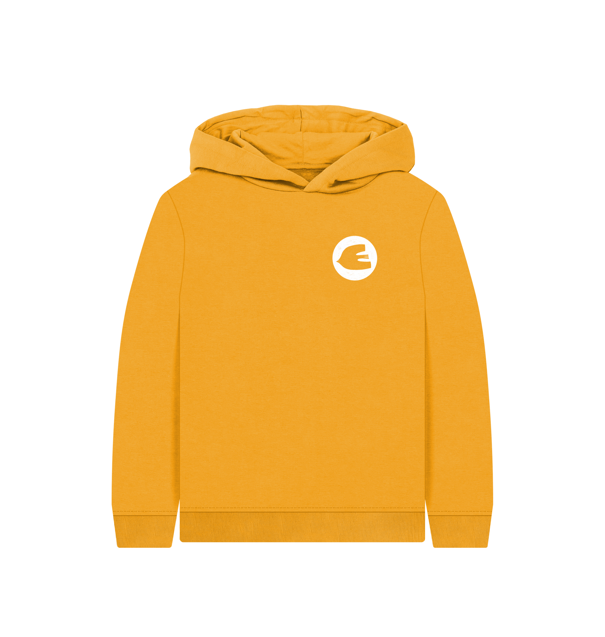 Mustard Printed Kids Hoodie Front